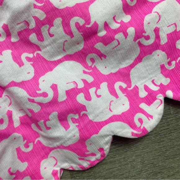 Lilly Pulitzer Scallop Hem Buttercup Shorts Pink Elephant Print Size 2 - Picture 6 of 10